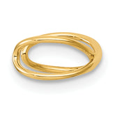 14k Polished Criss Cross Single Ear Cuff